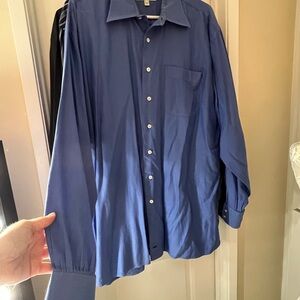 John W. Nordstrom Herringbone Blue Shirt